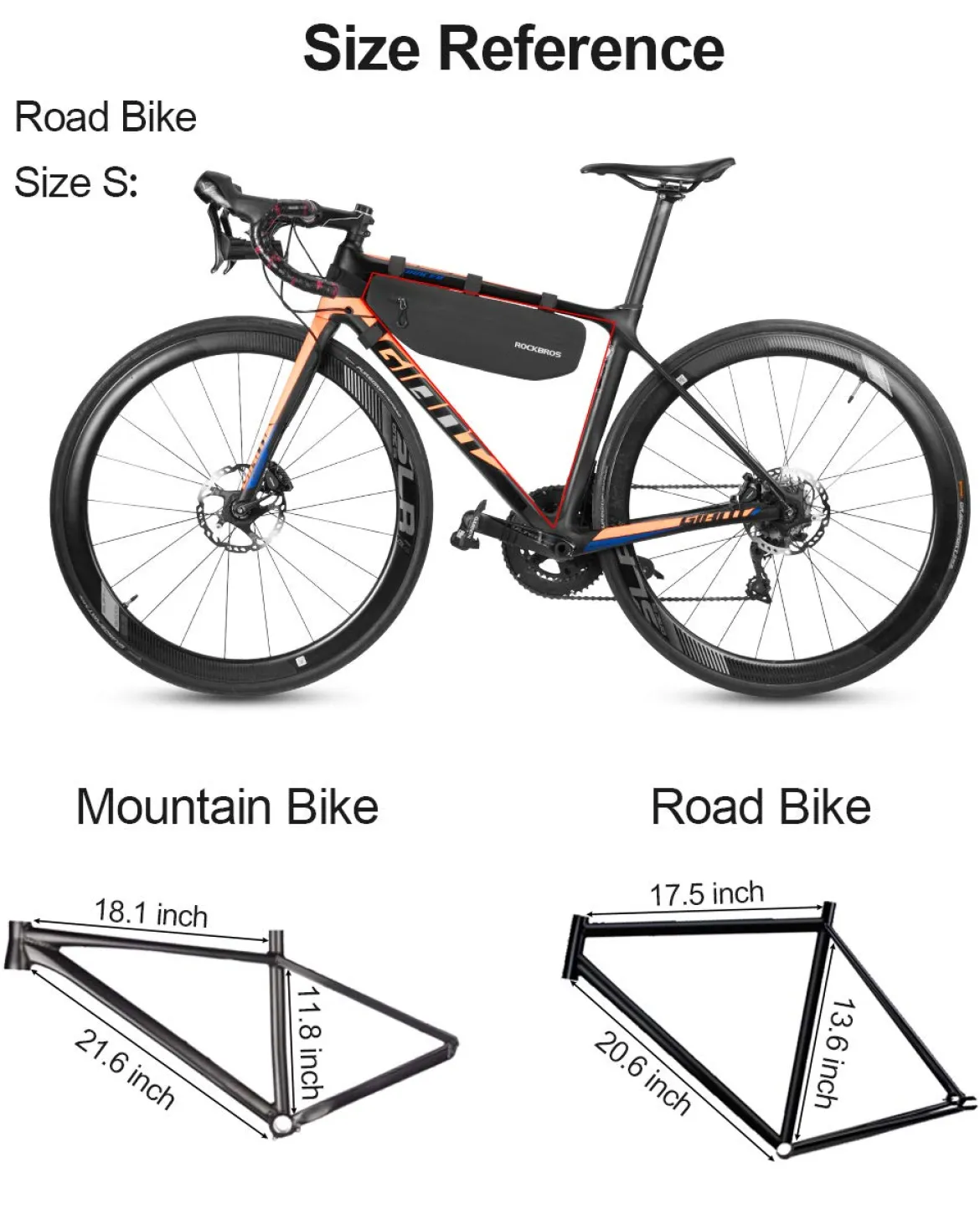 ROCKBROS Bike Frame Bag Waterproof Bike Triangle Bag