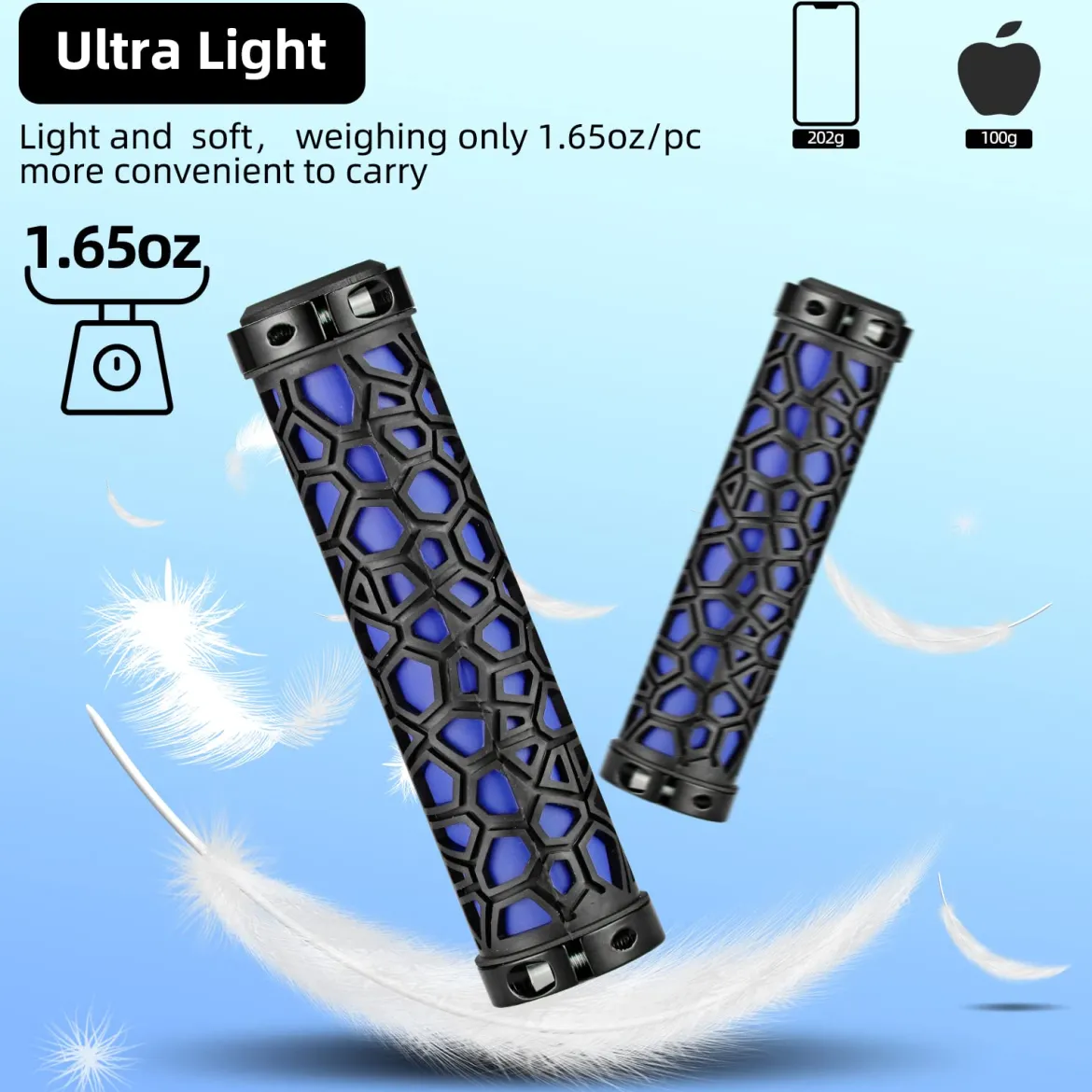ROCKBROS Bike Handlebar Grips Double Lock-on Non-Slip Grips for MTB, BMX 22.2mm