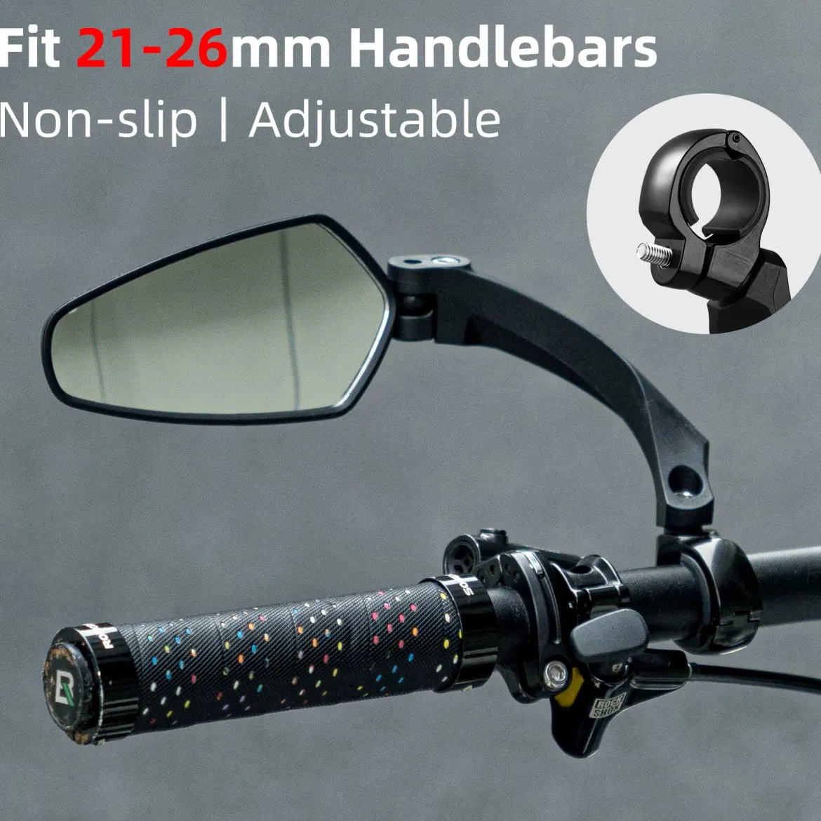 ROCKBROS Bike Handlebar Rear View Mirror with HD Anti-Glare Glass