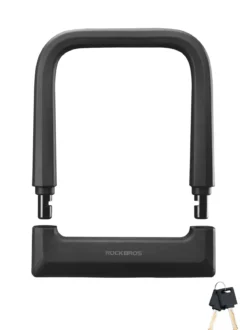 ROCKBROS Bike Lock Set Heavy Duty Bike U Lock with 4 Ft Security Steel Cable