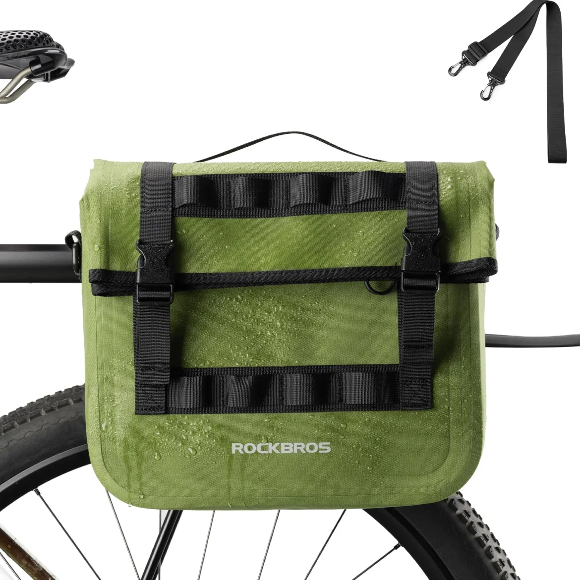 ROCKBROS Bike Panniers 15L Waterproof Bike Rack Bag for Cycling Commuting