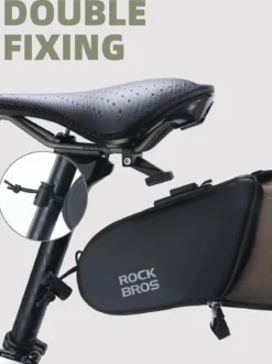 ROCKBROS Bike Saddle Bag, Bike Seat Bag With Bucket Quick Release 0.8-1.3L
