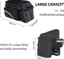ROCKBROS Bike Trunk Bag 13L-25L Bike Rear Rack Bag