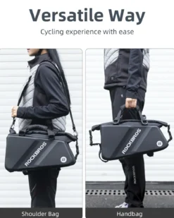 ROCKBROS Bike Trunk Bag Top Expandable Rear Rack Bag, EVA Hard Shell