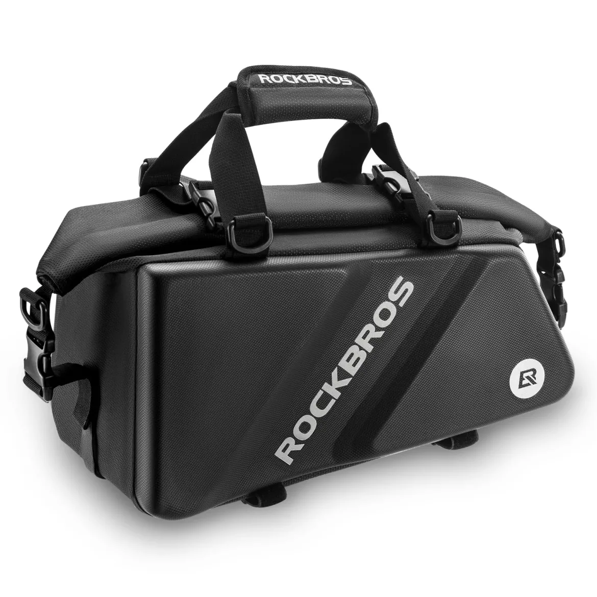ROCKBROS Bike Trunk Bag Top Expandable Rear Rack Bag, EVA Hard Shell