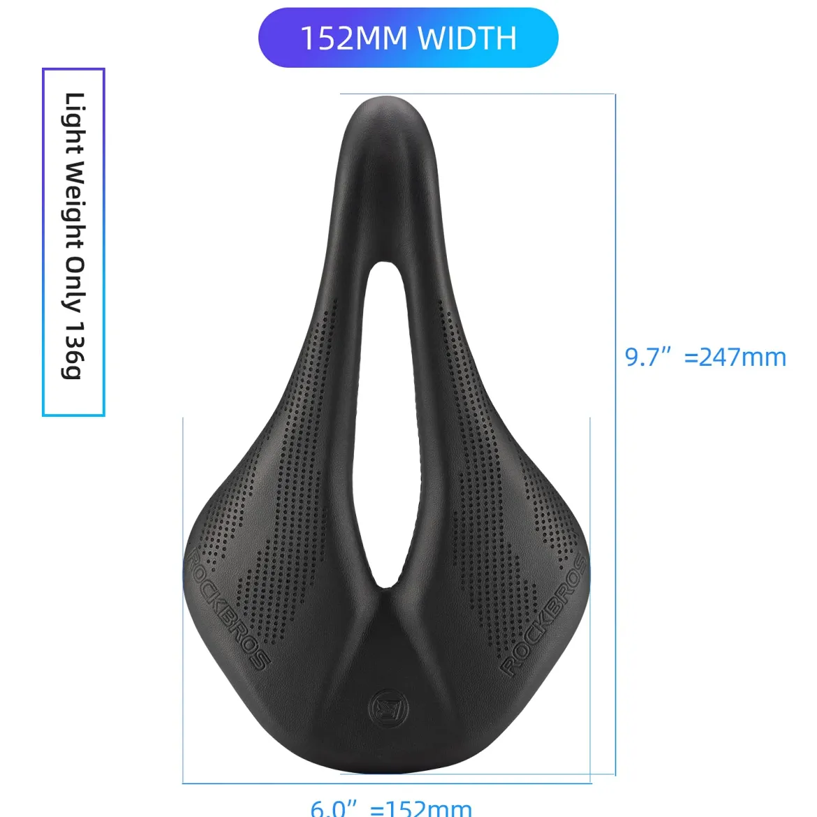ROCKBROS Carbon Fiber Bike Saddle Lightweight Shock-Absorbing Comfort for Men Women"