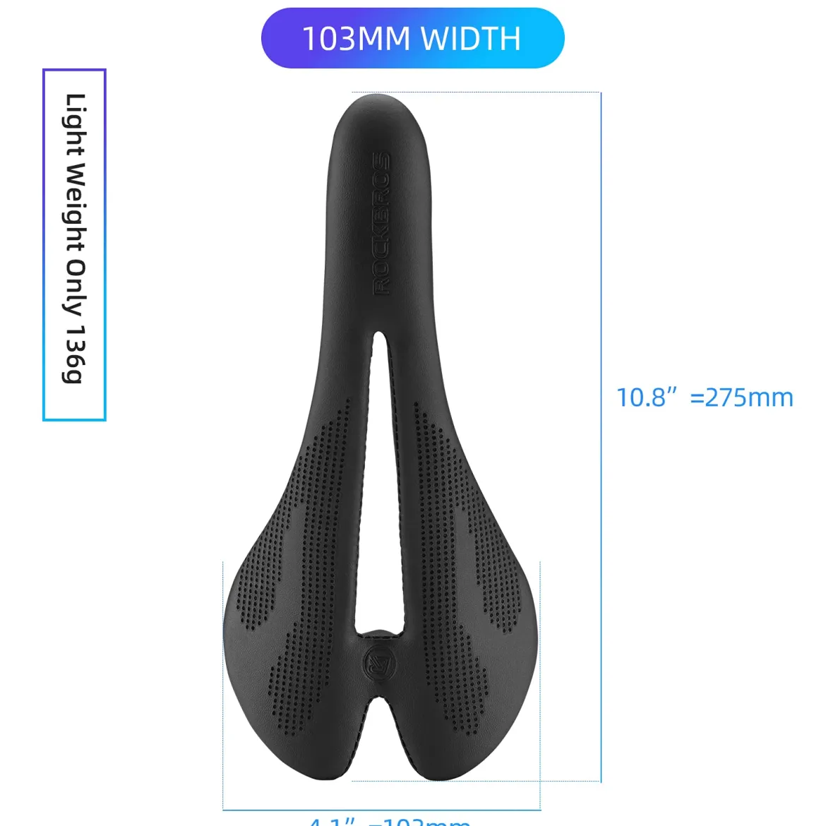 ROCKBROS Carbon Fiber Bike Saddle Lightweight Shock-Absorbing Comfort for Men Women"