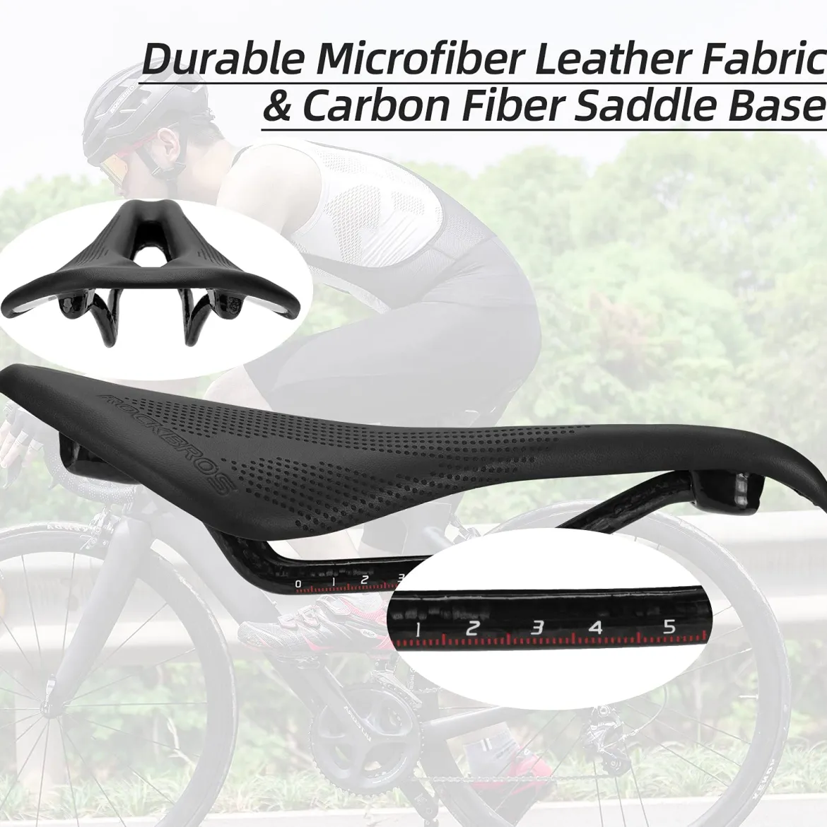 ROCKBROS Carbon Fiber Bike Saddle Lightweight Shock-Absorbing Comfort for Men Women"