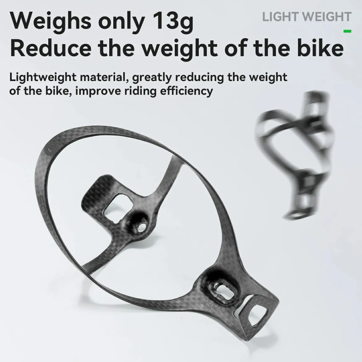 ROCKBROS 100% Carbon Fiber 13g Ultra-Light Bike Water Bottle Holder