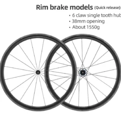 ROCKBROS 700c Carbon Fiber Disc Rim 38/50/65 mm 1.6-1.7 kg Clincher Wheelset