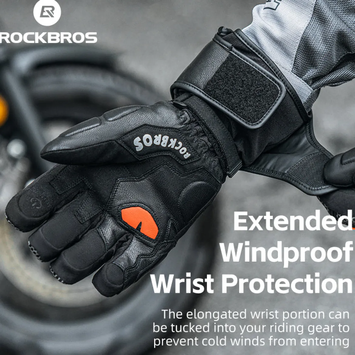 ROCKBROS Cold Weather Warm Motorcycle Winter Gloves for Men with Touchscreen