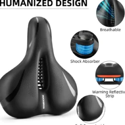 ROCKBROS Comfort Gel Bike Seat Breathable Waterproof Saddle Cruiser/Mountain/Fat Bikes