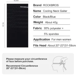 ROCKBROS Cooling Neck Gaiter Face Mask Fishing Scarf Face Cover for Men Women