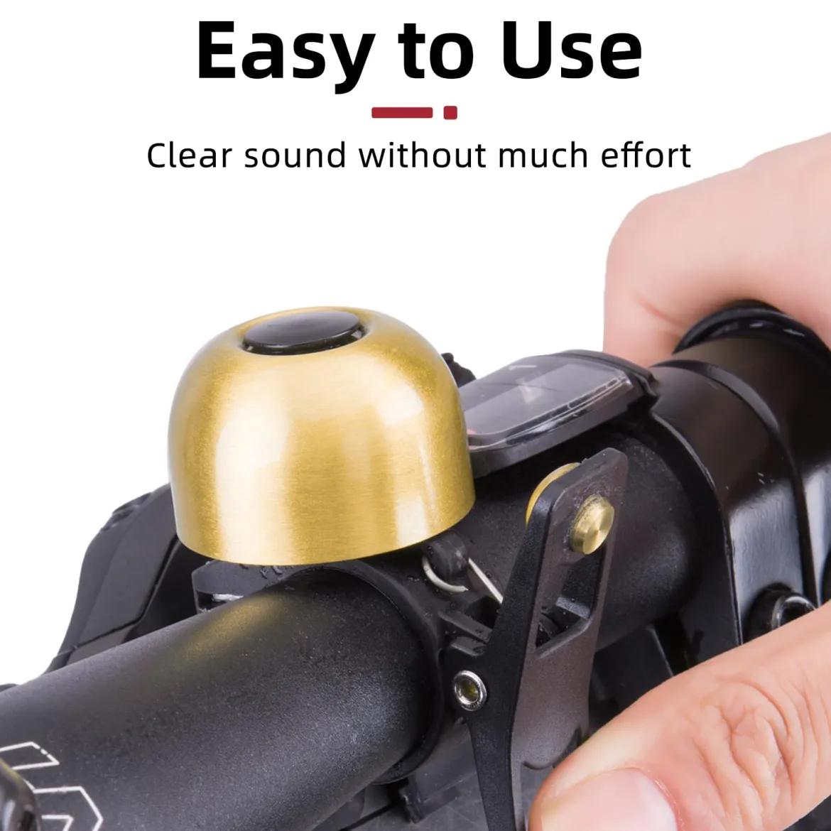 ROCKBROS Copper Alloy Bike Bell, Loud Classic Ring, Fits 21-23mm Handlebars for Adults