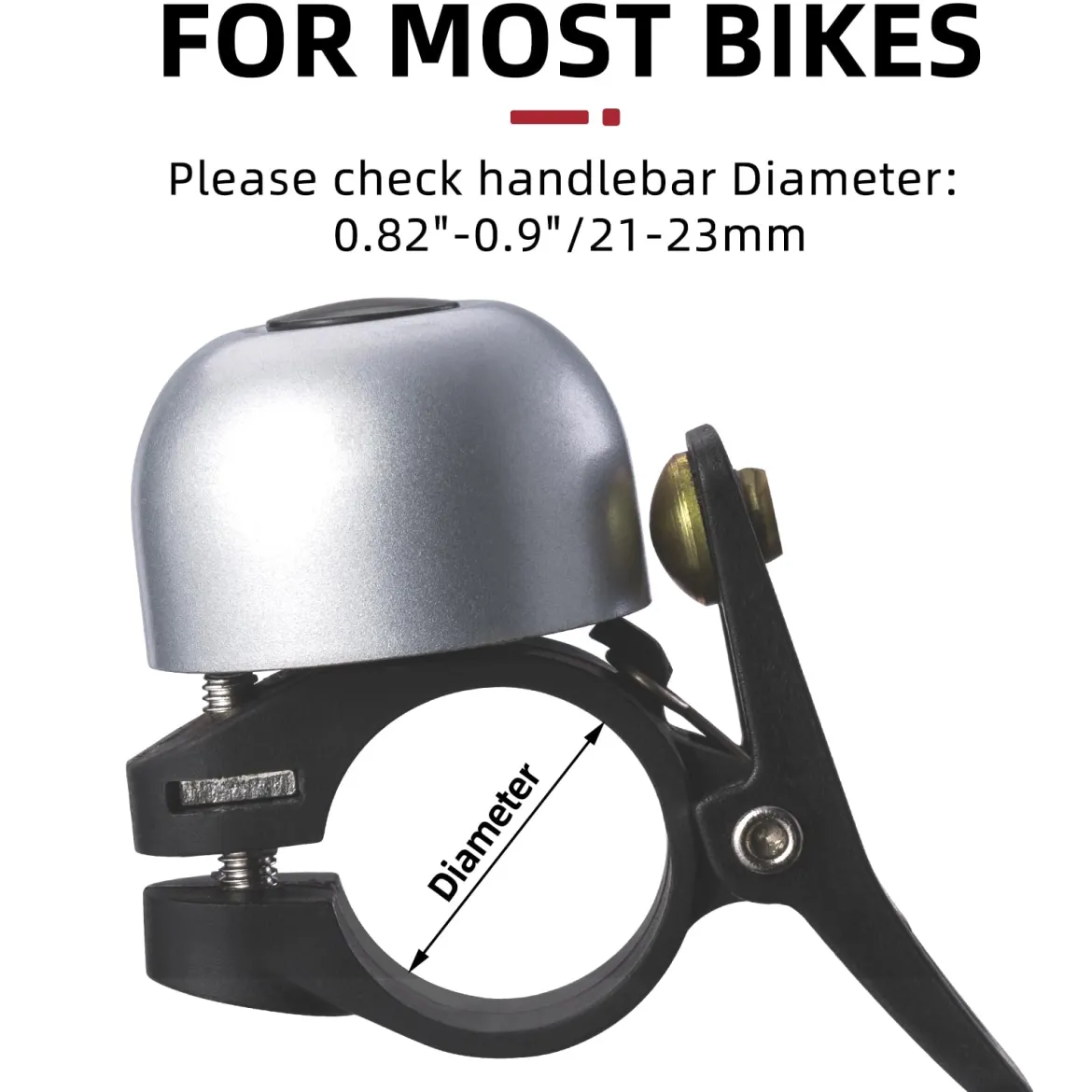 ROCKBROS Copper Alloy Bike Bell, Loud Classic Ring, Fits 21-23mm Handlebars for Adults