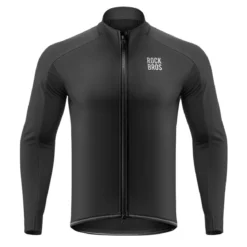 ROCKBROS Cycling Jersey Men Long Sleeve Bike Shirt with Full Zipper Rear Pocket
