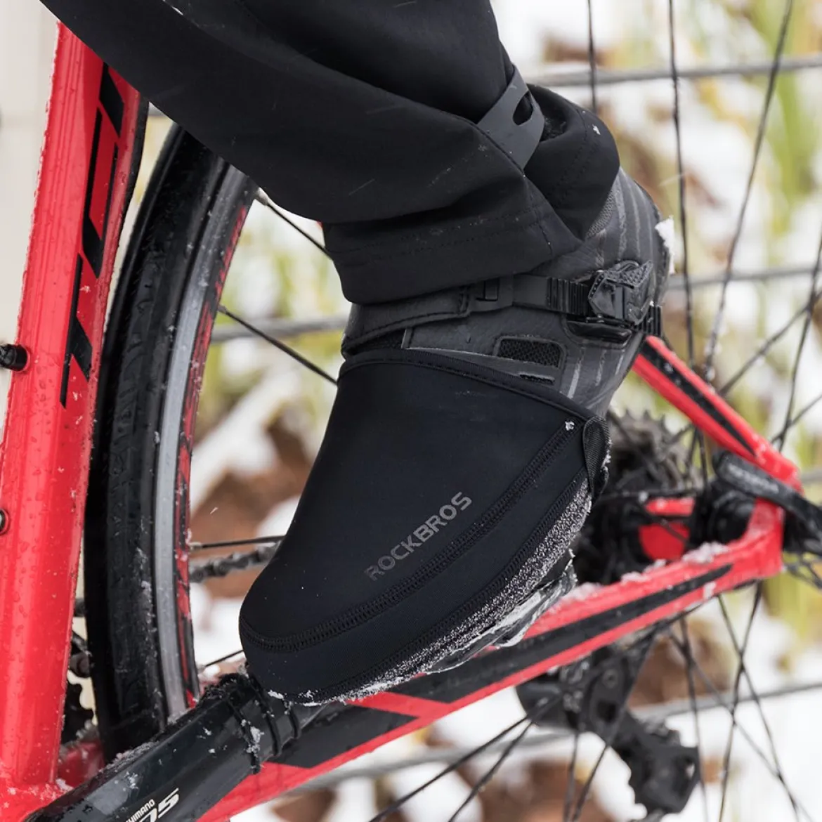 ROCKBROS Cycling Shoe Toe Covers Winter Toe Warmers Cycling Overshoes Protectors Kevlar