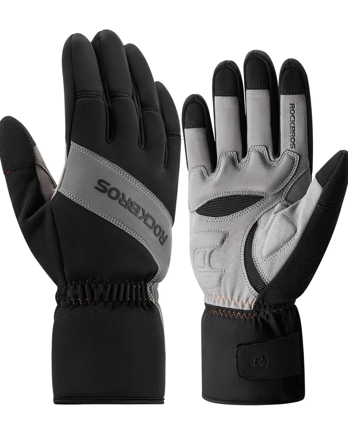 ROCKBROS Cycling Winter Bike Windproof Thermal Gloves with Touchscreen Fingers