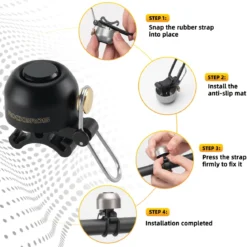 ROCKBROS 100dB Bike Bell, Loud Bicycle Bell for Adults & Kids, Fits 0.87-1.34in Handlebars