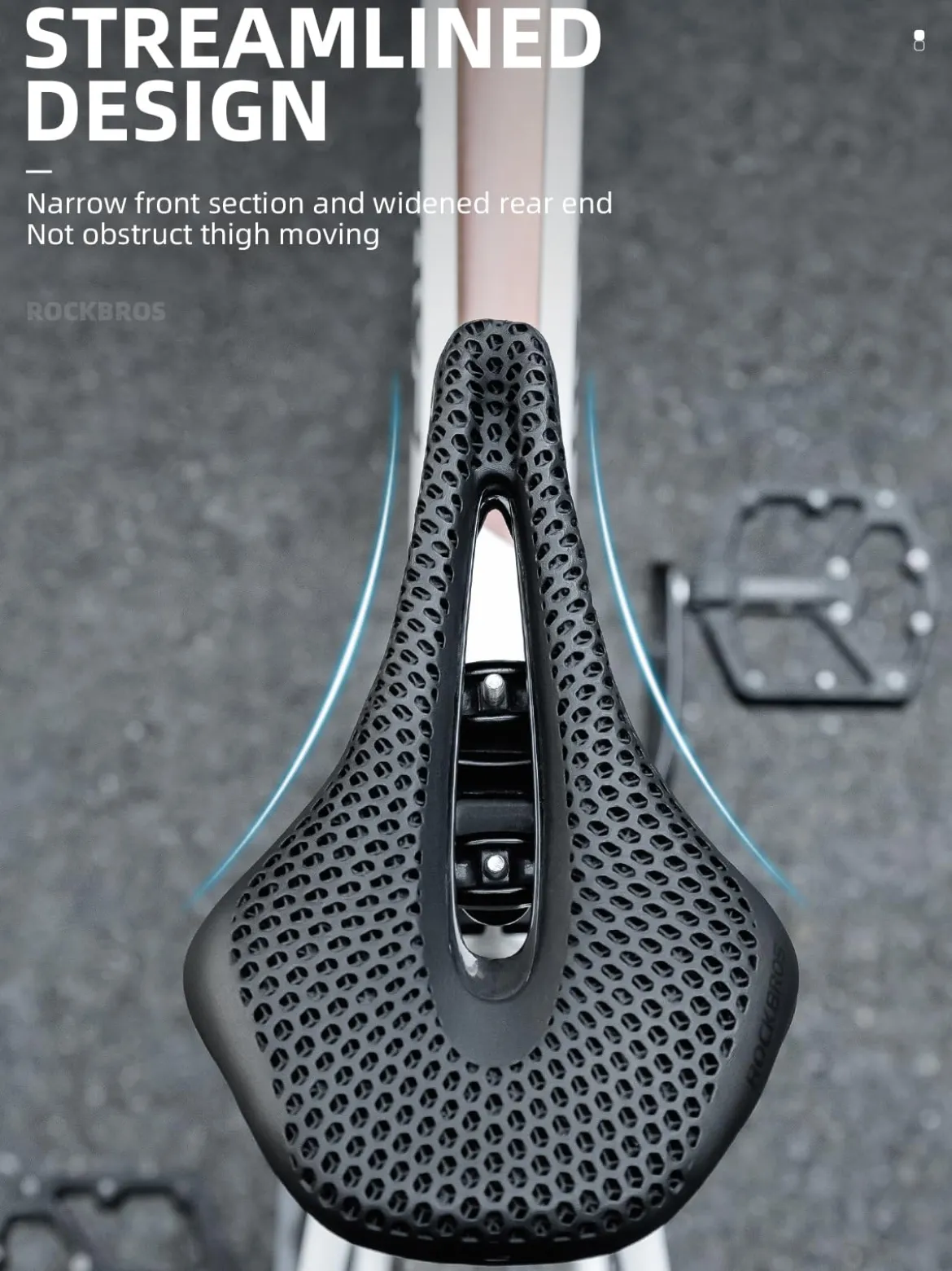 ROCKBROS 3D Printed Carbon Bike Saddle Ergonomic Ultralight Seat