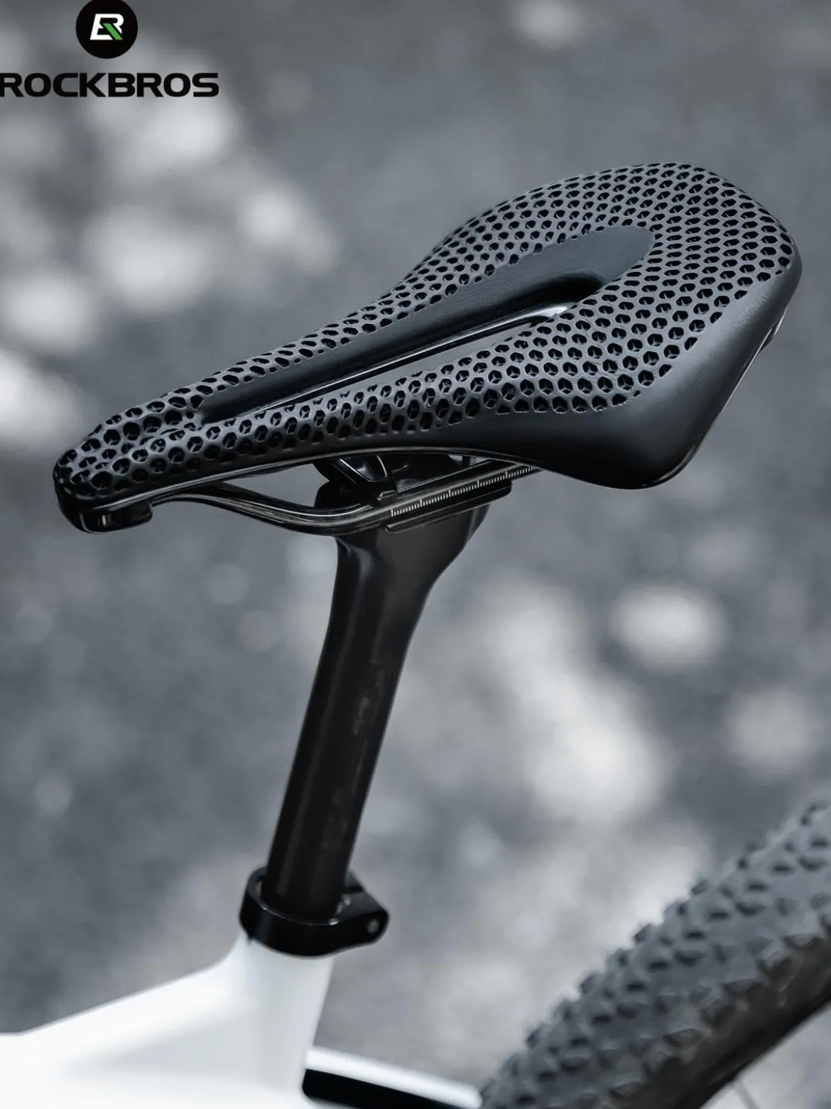ROCKBROS 3D Printed Carbon Bike Saddle Ergonomic Ultralight Seat