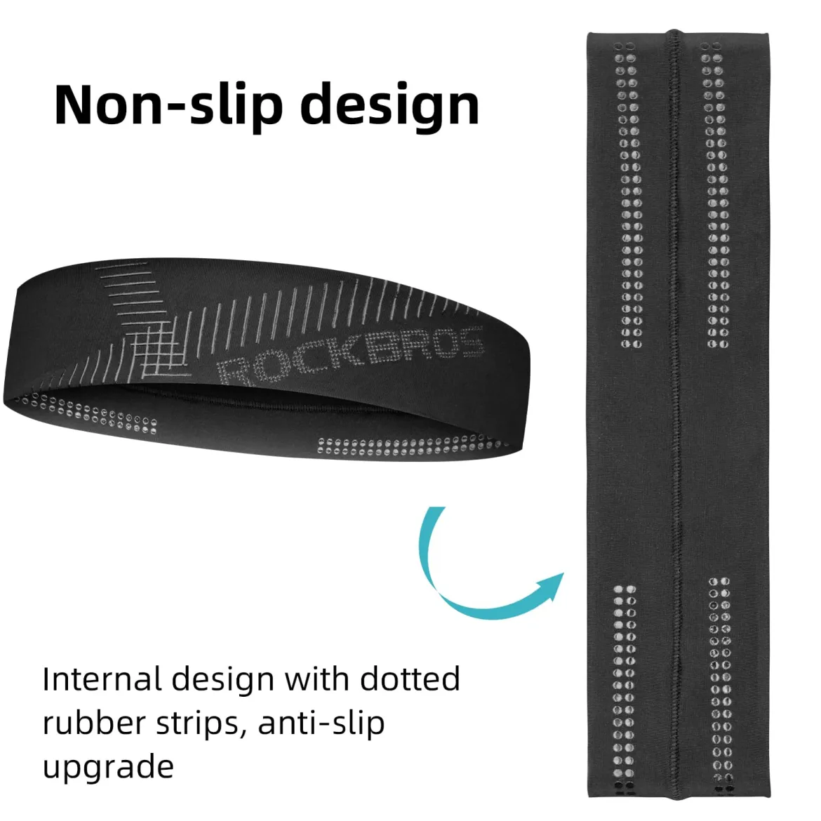 ROCKBROS Elastic Non-Slip Headband for Men Women Soft Sweatband for Running, Yoga Workouts