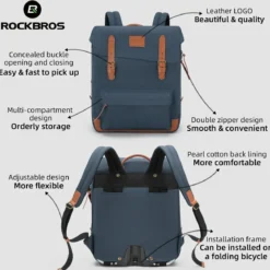 ROCKBROS Fashion Vintage Folding Bike Backpack