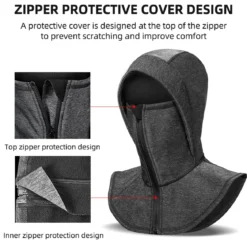 ROCKBROS Fleece-Lined Warmth Windproof Balaclava Ski Mask Reflective Logo
