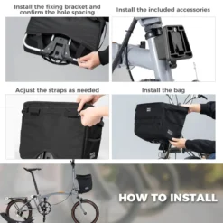 ROCKBROS Folding Bike Handlebar Bag Basket Bag - W016