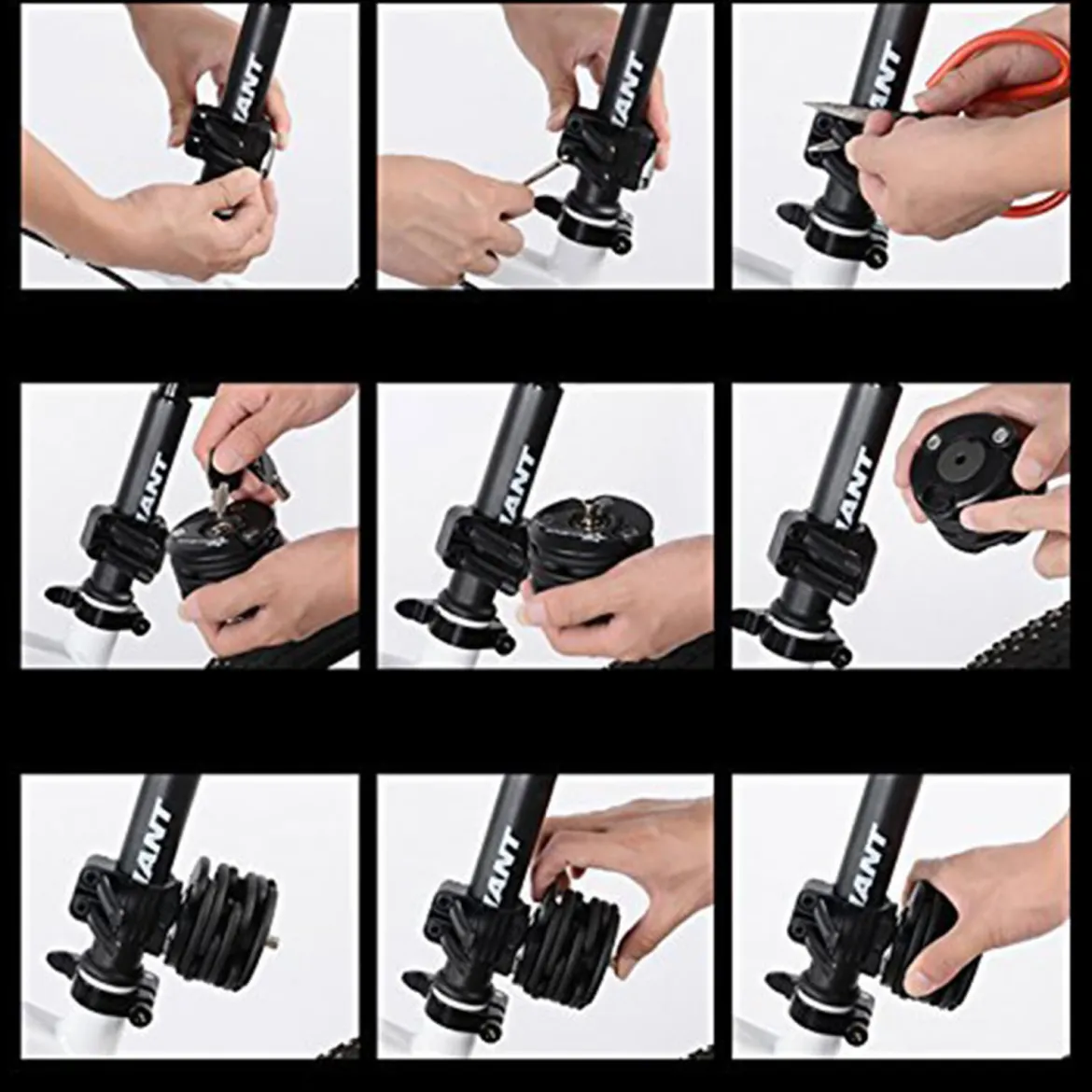ROCKBROS Folding Bike Lock Anti-theft Alloy Lock with Mounting Bracket