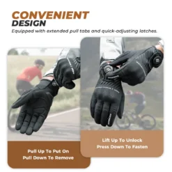 ROCKBROS Full Finger Cycling Gloves Touchscreen Breathable Flexible Padded