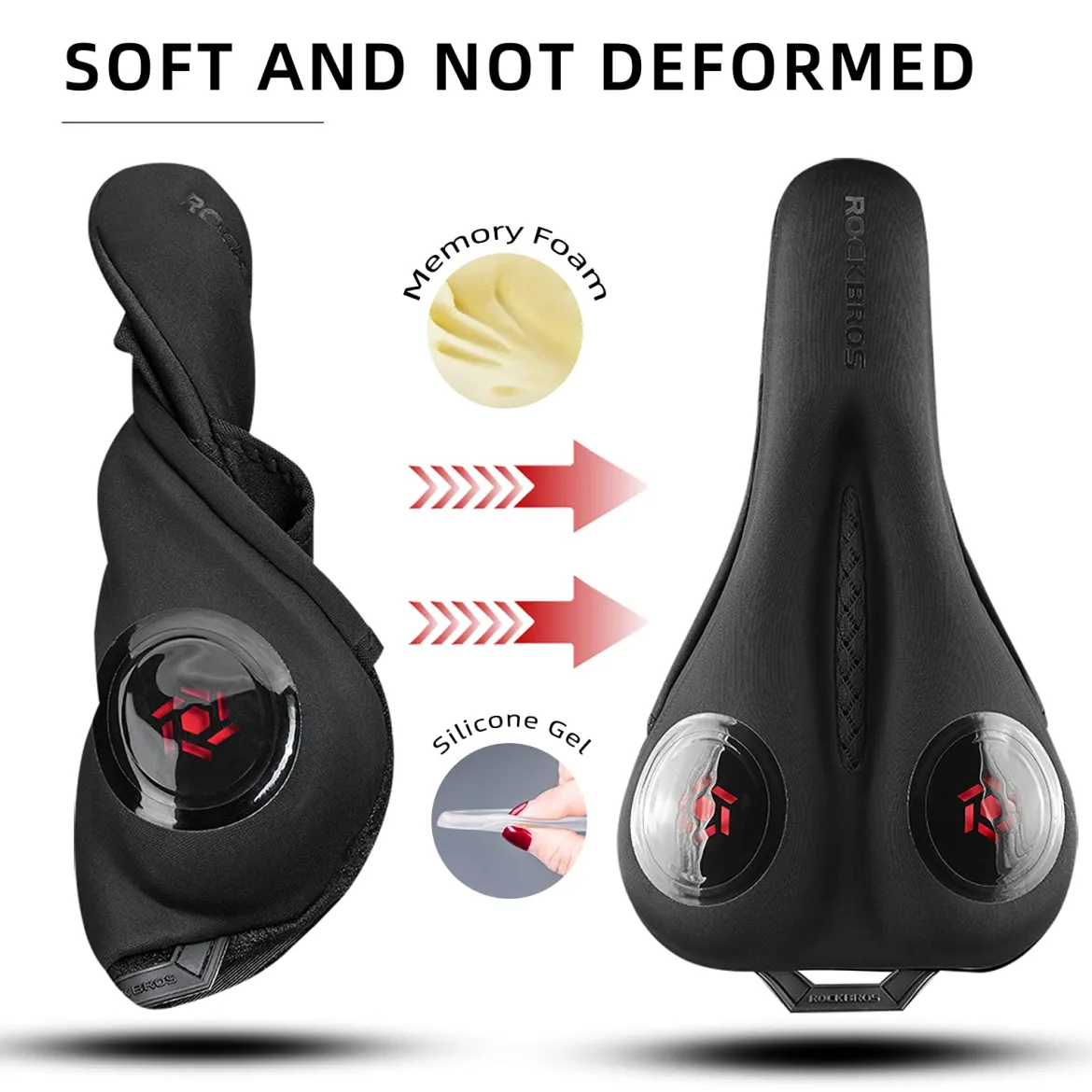 ROCKBROS Gel Bike Seat Cushion Padded Narrow Cover for Peloton Spin Bikes
