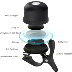 ROCKBROS Hidden AirTag Bike Bell, Anti-Theft GPS Tracker for 0.87