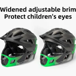 ROCKBROS Kids Full Face Bike Helmet Ages 5-14 Anti-Collision Detachable Chin