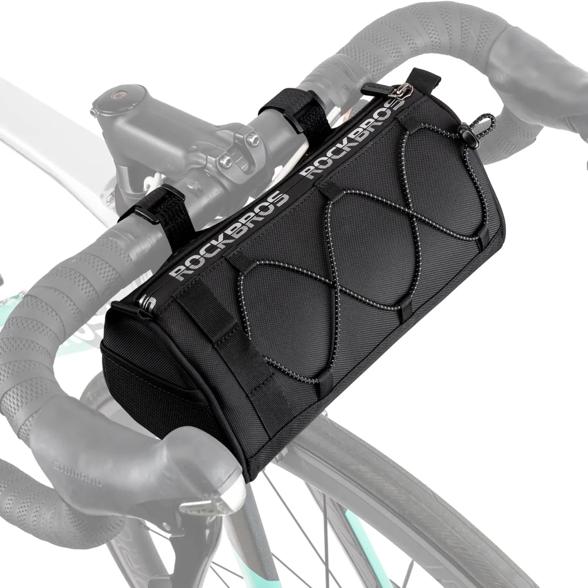 ROCKBROS 1.5L Bike Handlebar Bag - Reflective Front Handlebar Bag for MTB Road Bikes