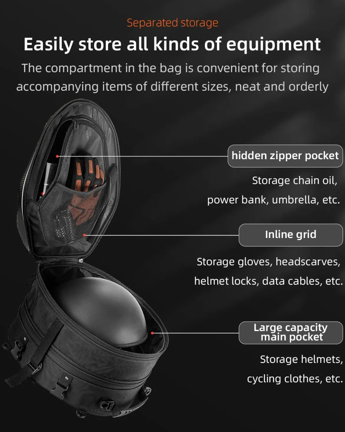 ROCKBROS 35L Hard Shell Motorcycle Tail Bag Waterproof Expandable Durable