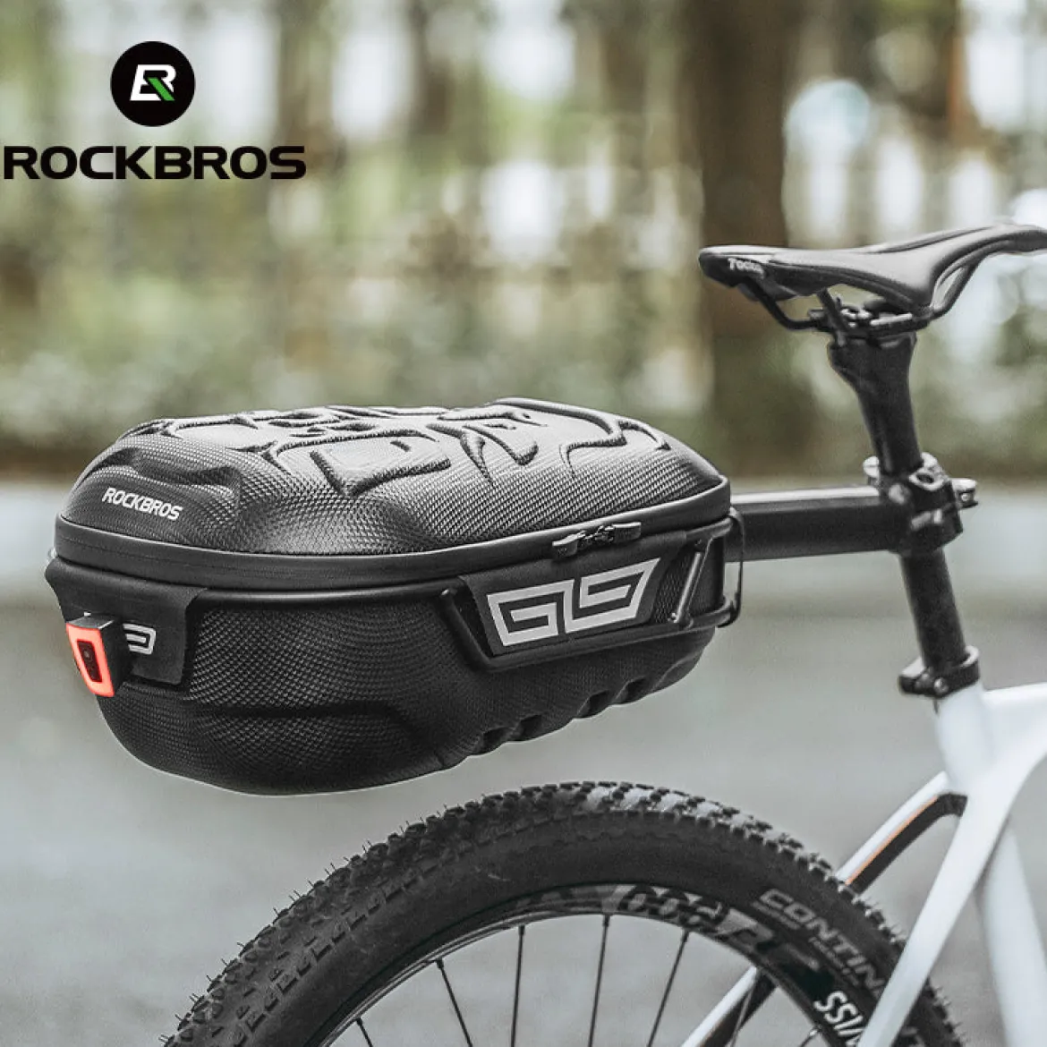 ROCKBROS 12L Hard Shell Rainproof MTB Road Bike Saddle Rear Rack Bag with Bike Cargo Rack
