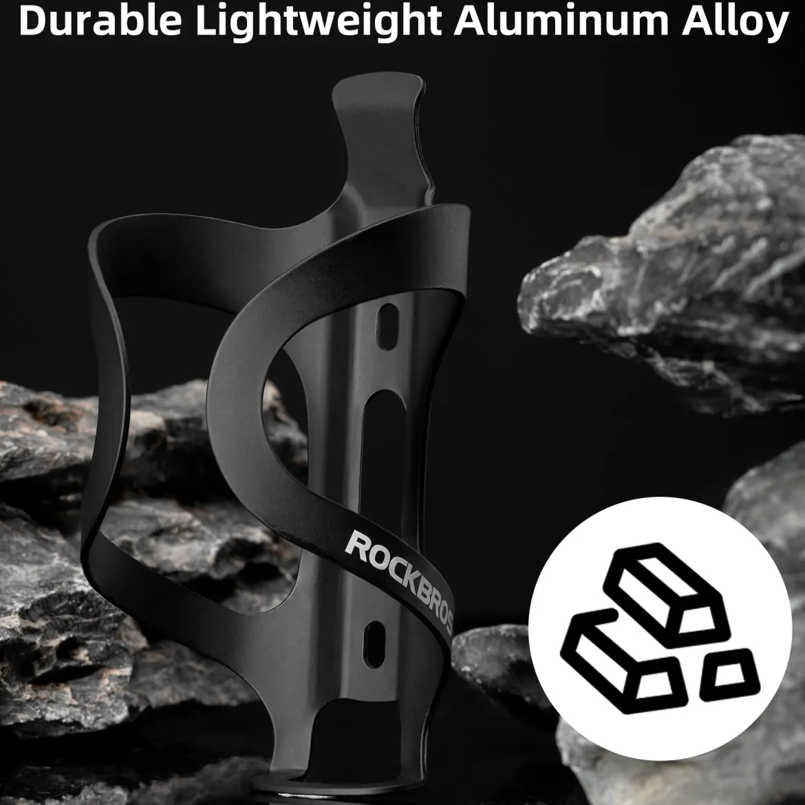 ROCKBROS Lightweight Alloy Aluminum Bike Water Bottle Cage - Secure Hold Bicycle Bottle Bracket