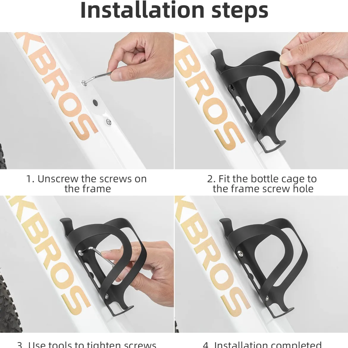 ROCKBROS Lightweight Alloy Aluminum Bike Water Bottle Cage - Secure Hold Bicycle Bottle Bracket