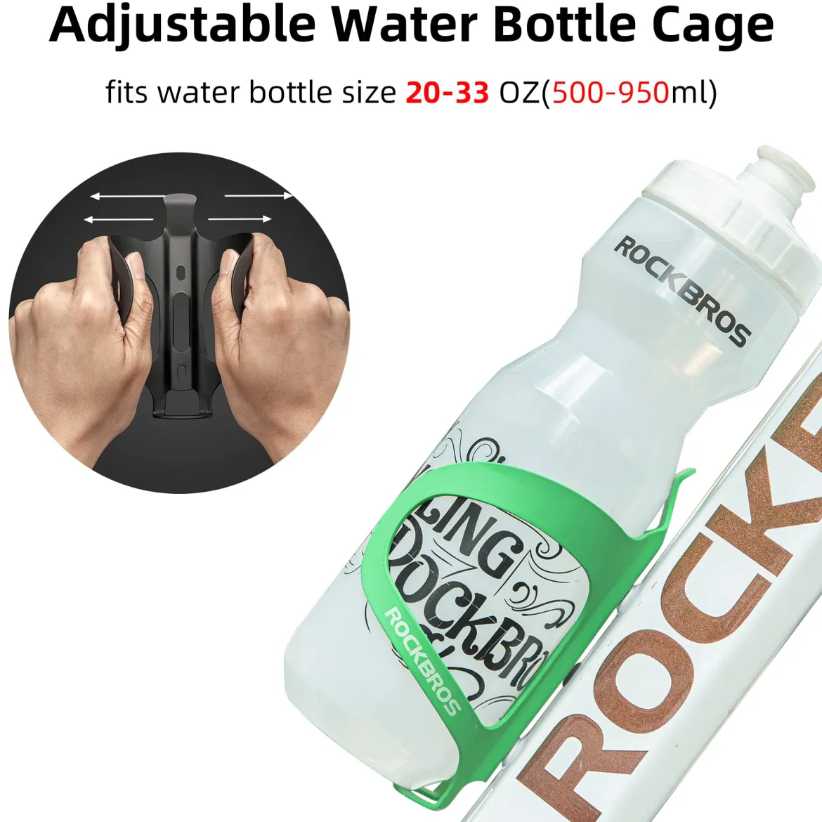 ROCKBROS Lightweight Alloy Aluminum Bike Water Bottle Cage - Secure Hold Bicycle Bottle Bracket