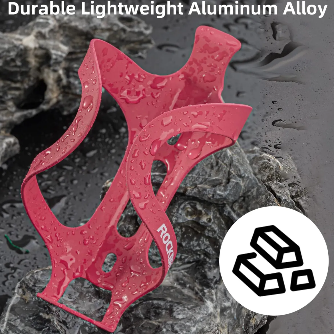 ROCKBROS Lightweight Alloy Aluminum Bike Water Bottle Cage - Secure Hold Bicycle Bottle Bracket