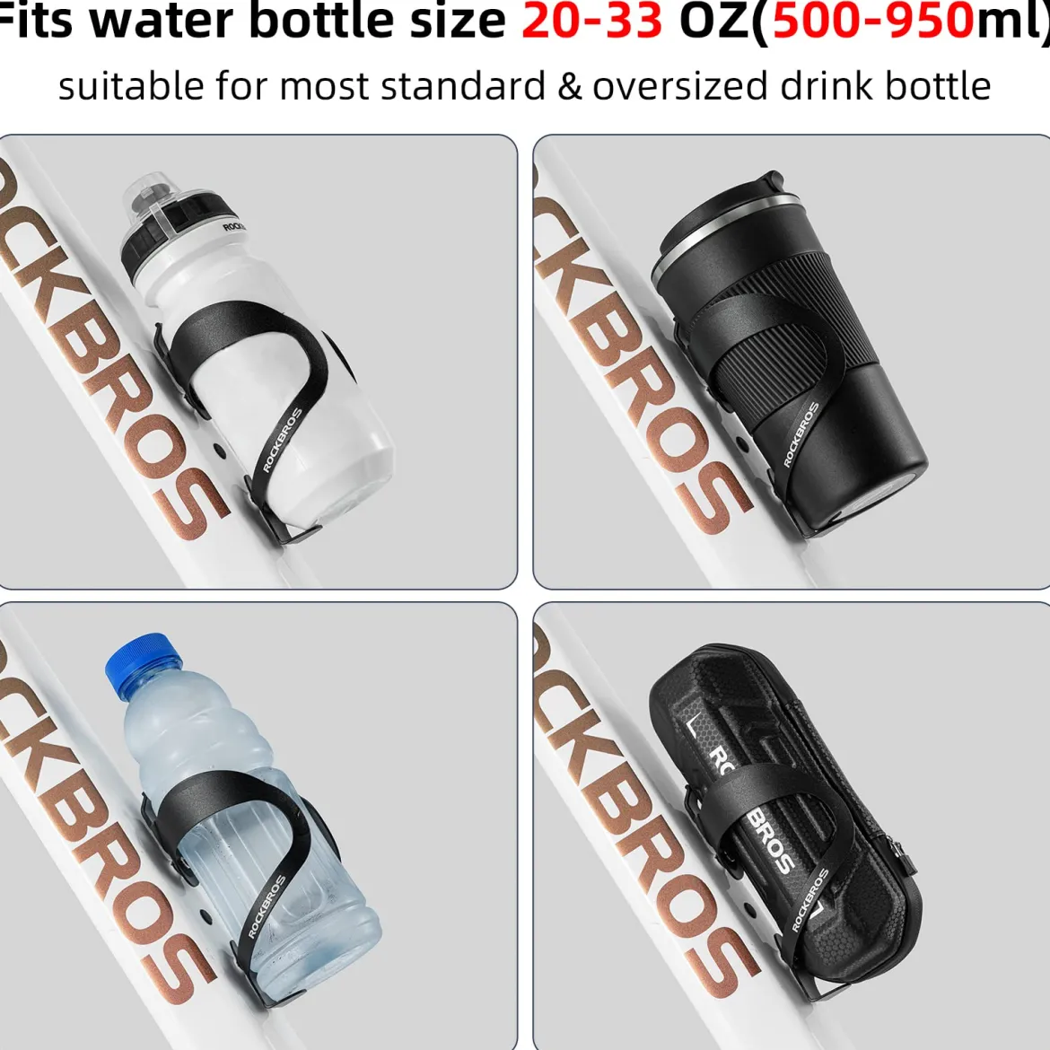 ROCKBROS Lightweight Alloy Bike Water Bottle Holder for Road Mountain Bikes