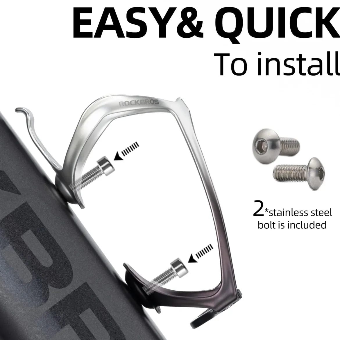 ROCKBROS Lightweight Aluminum Bike Water Bottle Cage Secure Adjustable Holder for Cycling