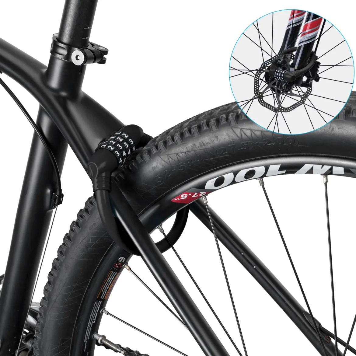 ROCKBROS Lightweight Bike Lock Cable 12MM Anti-Theft Combination Lock