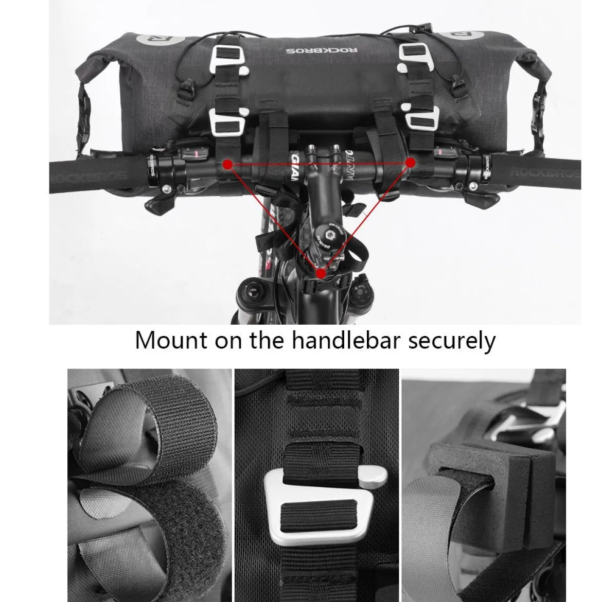 ROCKBROS 12L-20L Waterproof Bikepacking Handlebar Bags with 2 Dry Packs for Bikes