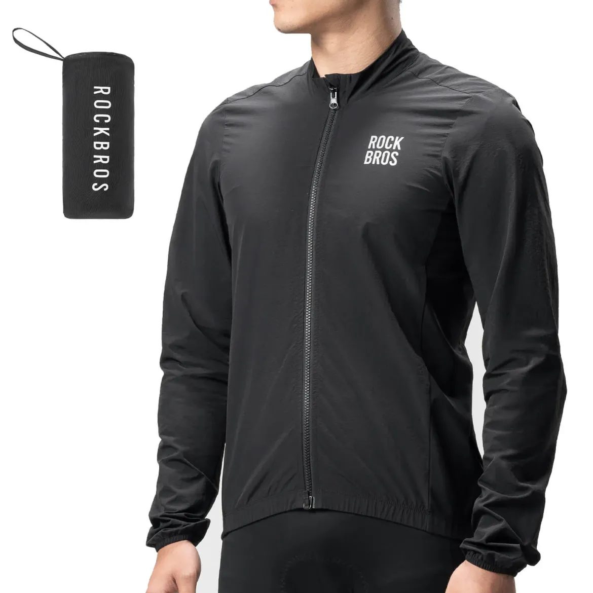 ROCKBROS Long-Seeved Cycling Windbreaker Jacket Foldable