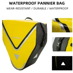 ROCKBROS 20L Triangle Waterproof Bike Rear Rack Pannier Bag for Grocery Touring Cycling