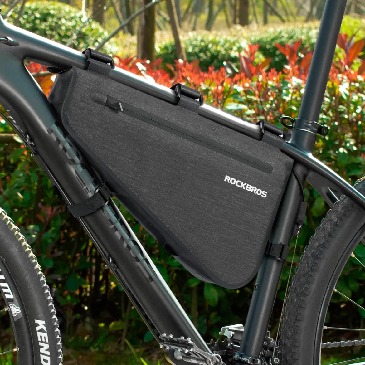 ROCKBROS 5-8L Waterproof Bike Frame Bag Large Triangle Bikepacking Storage Bag for Bicycles