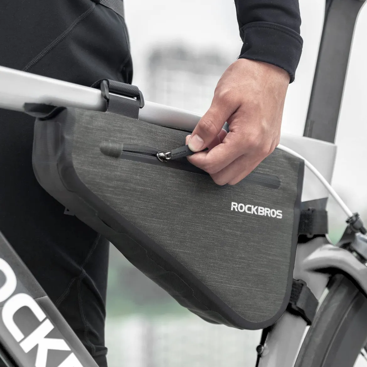 ROCKBROS 5-8L Waterproof Bike Frame Bag Large Triangle Bikepacking Storage Bag for Bicycles