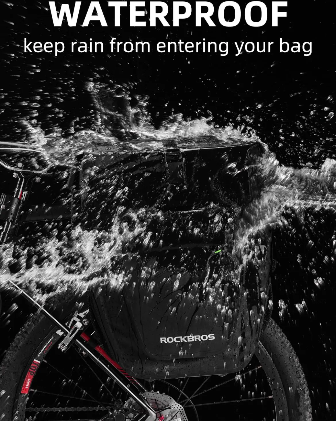 ROCKBROS 27L Waterproof Bike Pannier Bag Grocery Touring Cycling Large Capacity Rear Rack Bag